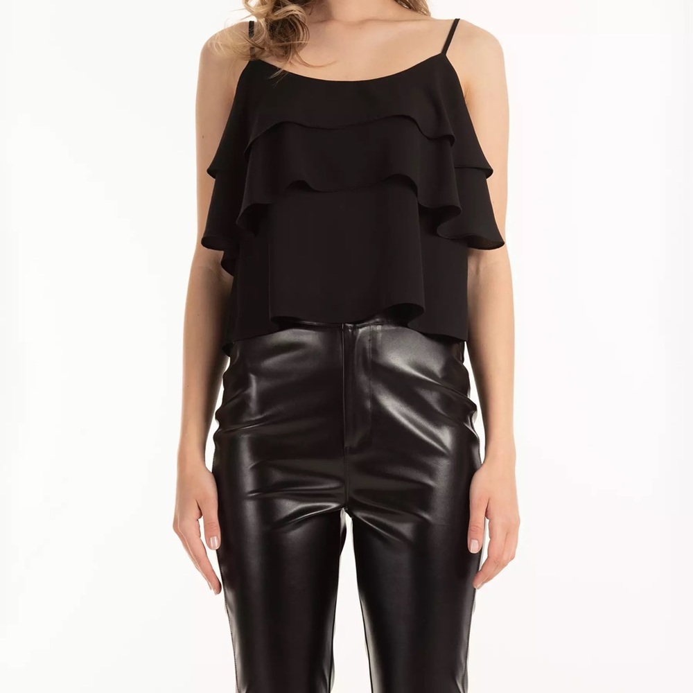 NEW Forever 21 Strappy Ruffled Cami Blouse Top